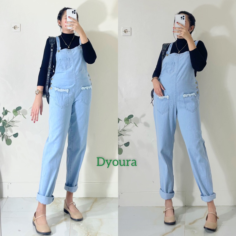 OVERALLS CEWEK KOREAN/ OVERALL TERBARU/ DYOURA OVERALL/ JUMPSUIT