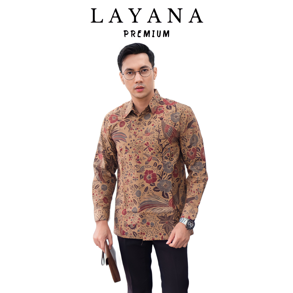 Kemeja Batik Dewa Mahendra Coklat Slimfit