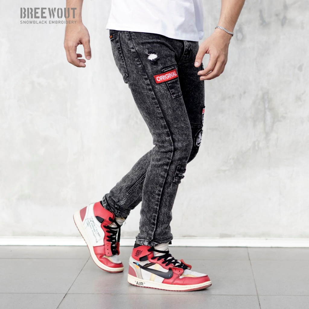 celana jeans pria sobek lutut / jeans sobek ripped pria / jeans sobek lutut pria / jeans pria sobek / jeans ripped pria slimfit