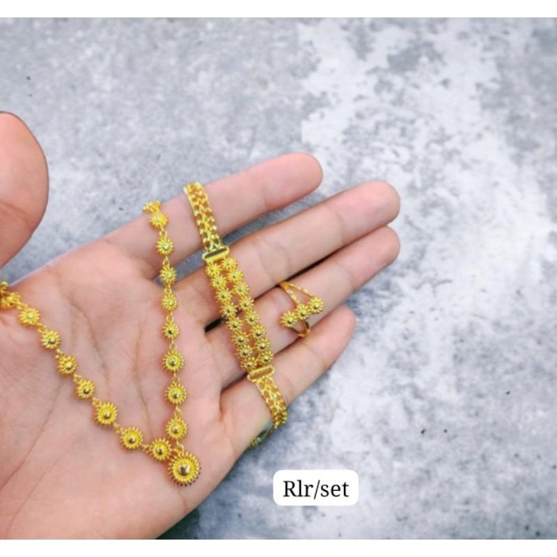 set matahari titanium replika emas 24k mirip asli dijamin mewah