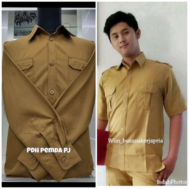 Seragam Safari / PDH Pria Pemda Muda, Pemda Aceh, Dongker, Putih, Hitam, Abu Tua