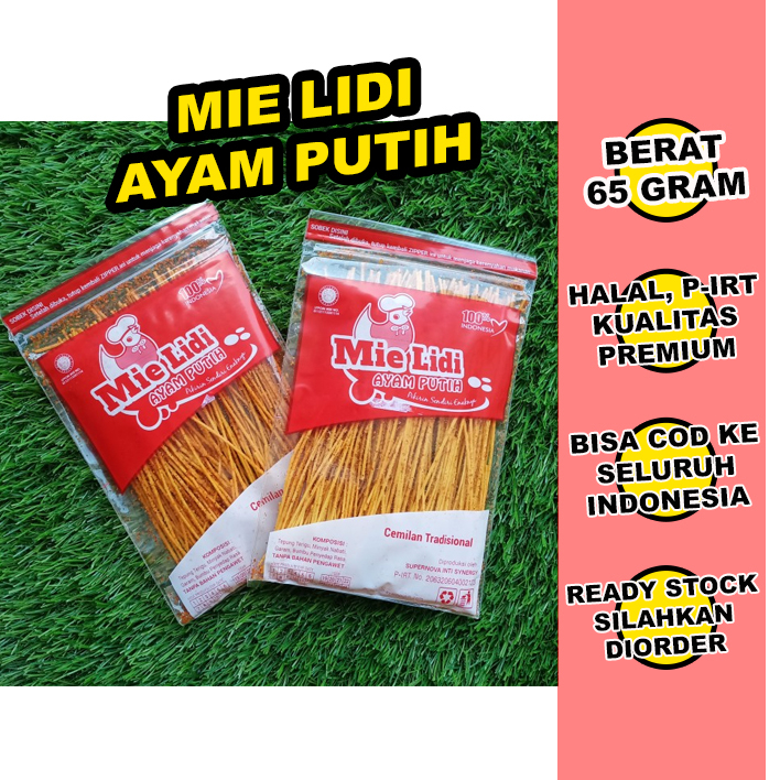 

65 GRAM - MIE LIDI CAP AYAM PUTIH RASA PEDAS DAN GURIH