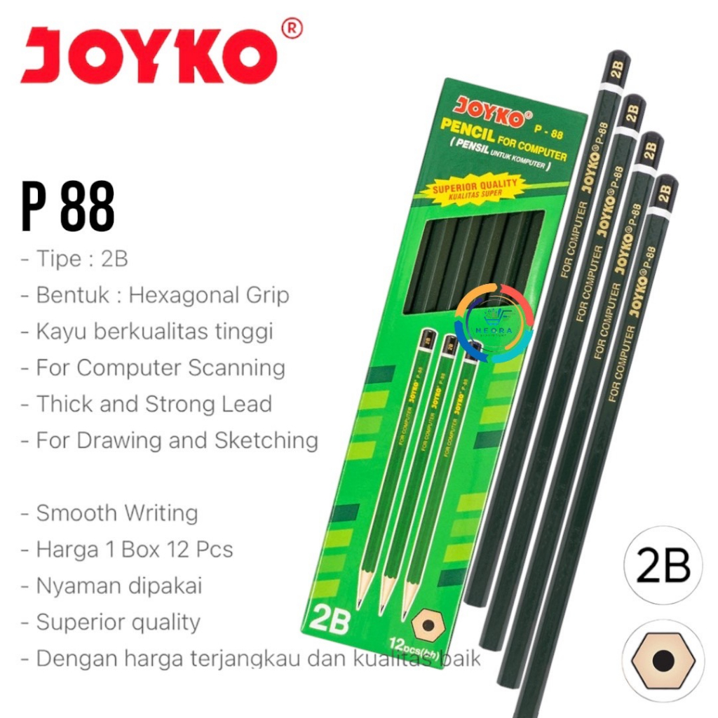 

Joyko Pensil Tulis 2B Hijau P88 For Computer | @12 Pencil