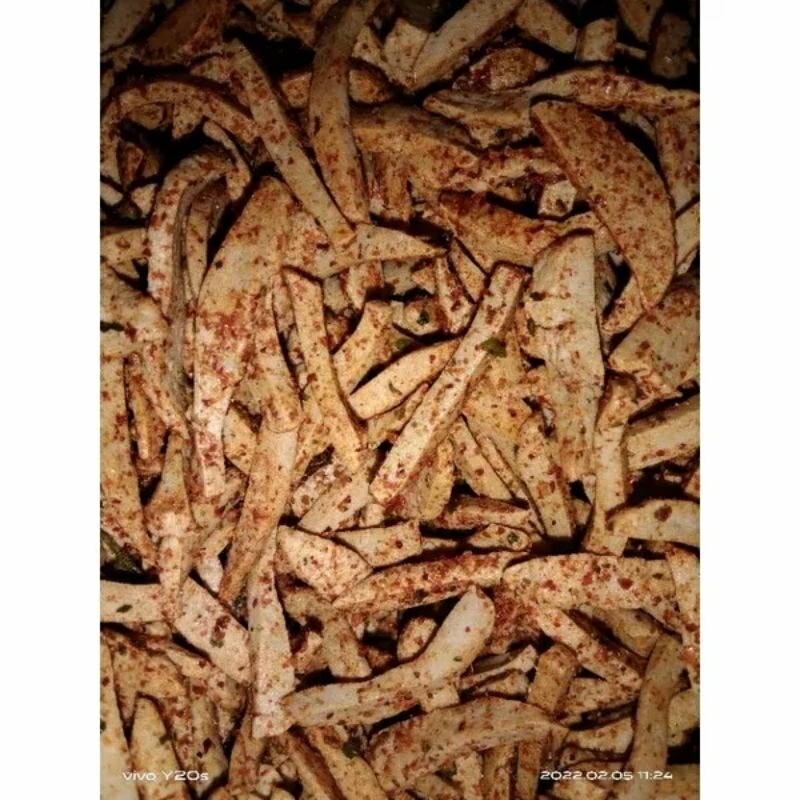 

Basreng gledek extra daun jeruk dengan bumbu rempah Makanan ringan pedas Cemilan pedas