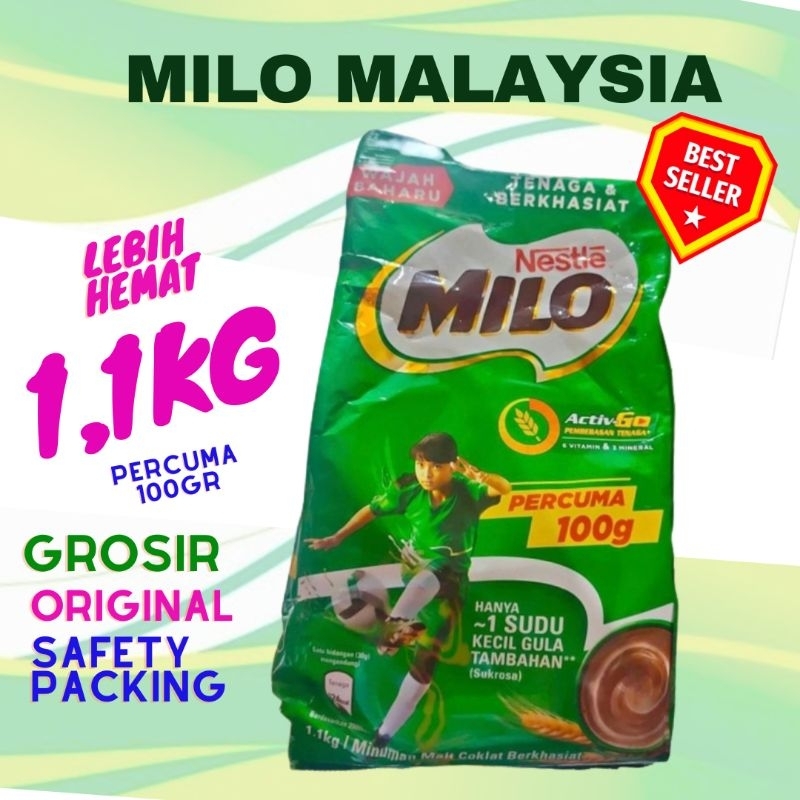 

Miilo Malaysia 1kg Milo 1,1kg original refill minuman malt coklat grosir murah free ongkir unggulan best seller