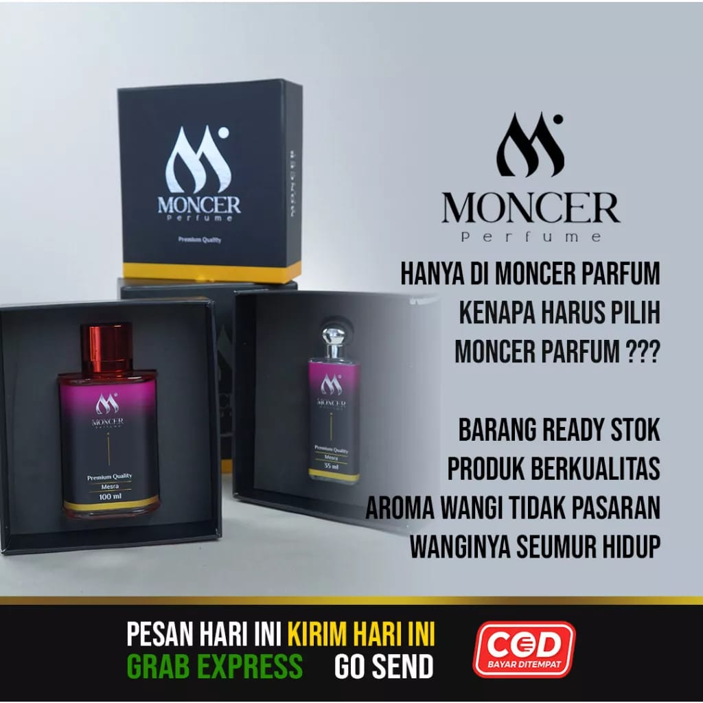 Parfum Moncer 100 ML Memiliki 4 Varian Memikat- Mendalam-Merindu-Mesra