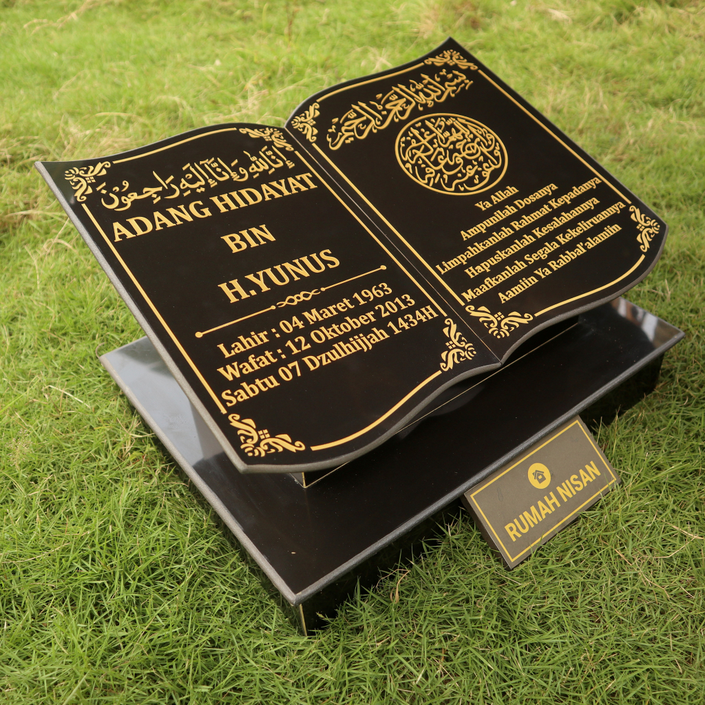 BATU NISAN TUGU MAKAM MODEL BUKU 40X30 CM