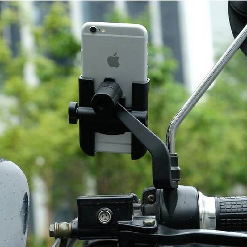 Actual 【COD】Aluminum Alloy 360Degree Adjustable Stable Motorcycle Phone Holder Universal Mobile Phone Holder Navigation GPS Phone CP Bracket