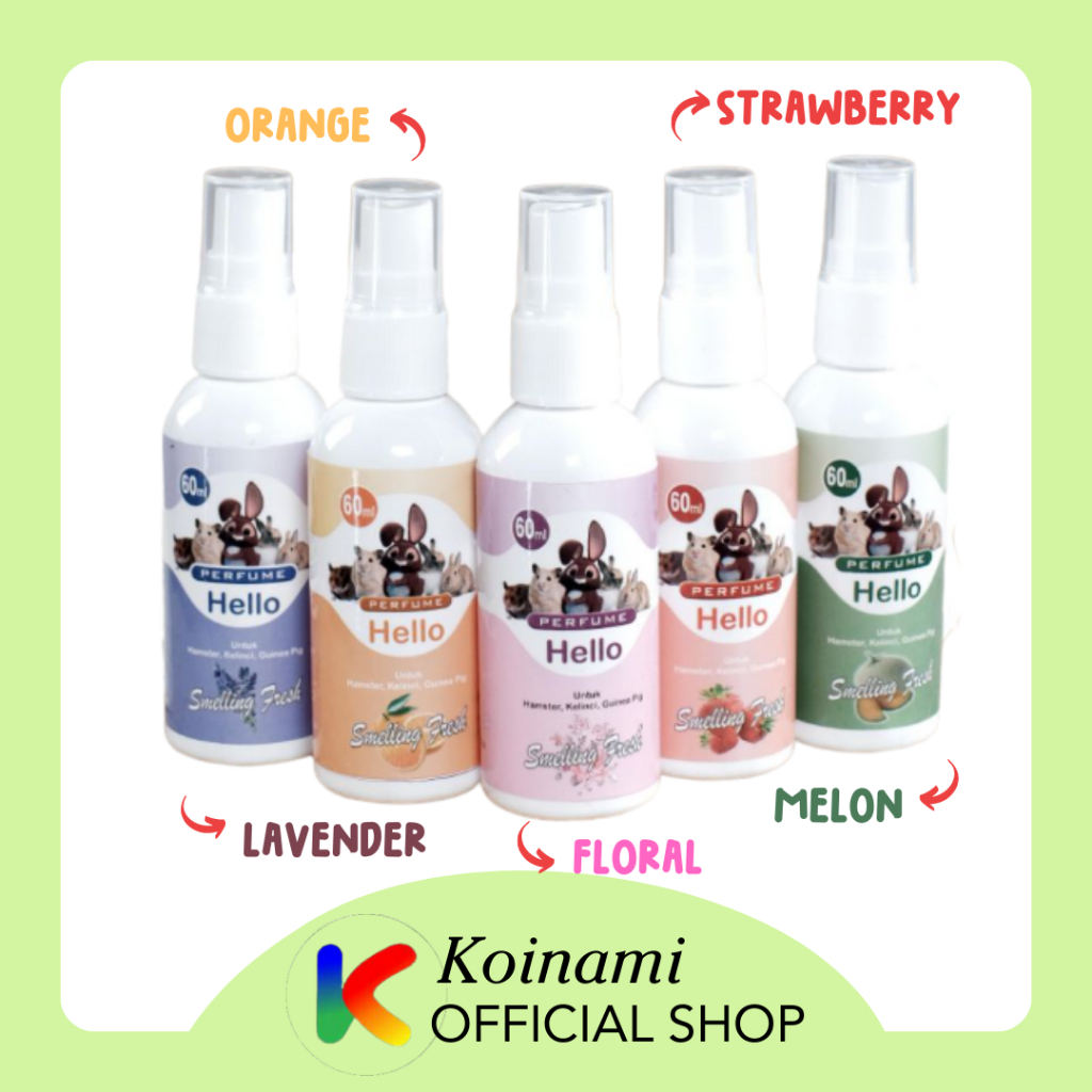 PARFUM HELLO 60 ml / PARFUM hamster kelinci guinea pig / minyak wangi hewan / BTM