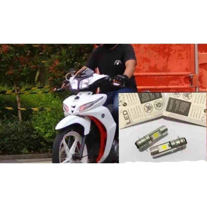 lampu depan bohlam lampu depan led nyala putih pnp yamaha jupiter z1 robot harga 2 pcs