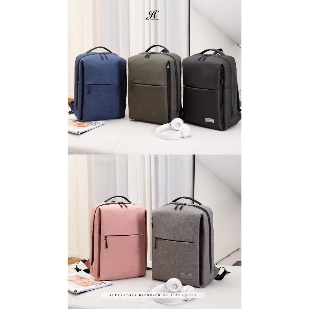 Jims Honey Alexandria Backpack Tas Ransel Bahu Laptop Pria Wanita Import JH Berkualitas Ori Murah