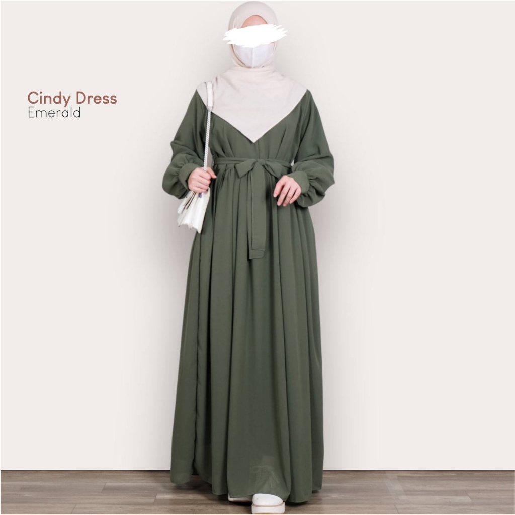 Mininos Cindy Dress Gamis Remaja Syari Ceruty Babydoll