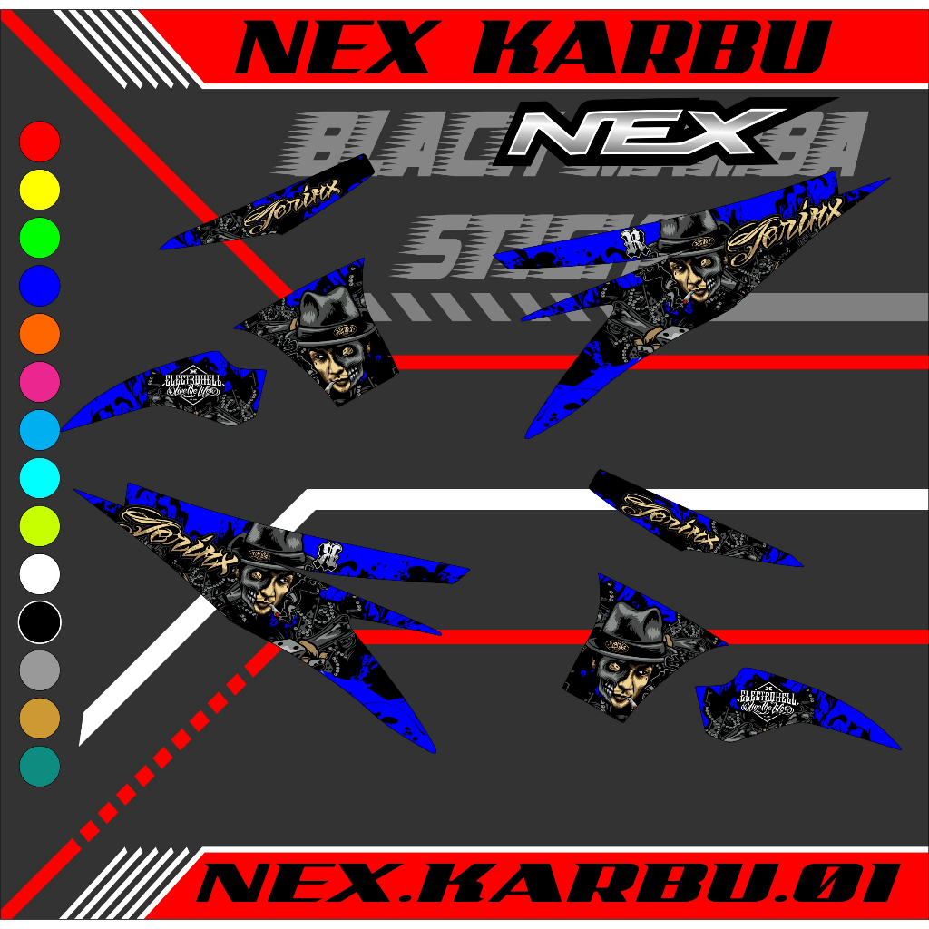 STRIPING STICKER NEX KARBU STIKER NEX KARBU STICKER LIS LIST SUZUKI NEX KARBU CODE 01