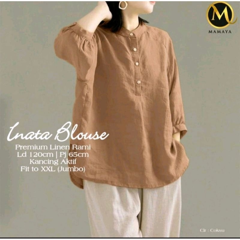KEMEJA LINEN JUMBO XL - XXL LD 115-120 CM / PROMO OBRAL KEMEJA MURAH //  Kemeja twotone / Twotone Blouse