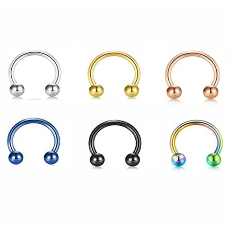 Piercing Rosi U Earring Septum Helix Tragus Lips Stainless Steel Tapal Kuda