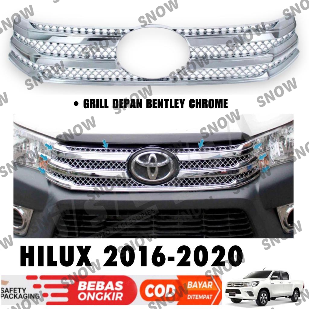 Grill Depan All New Hilux Revo 2016 2018 2019 Front Grill Bentley Chrome
