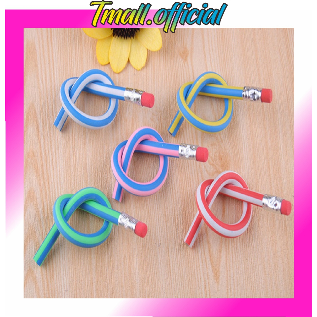 

❄ TMALL ❄ Pensil Lentur Fleksibel Dengan Penghapus / Alat Tulis Sekolah Anak Pencil Karet Inul Dapat Digulung Ditekuk Unik Lucu Flexible Soft Mainan Stationary S069