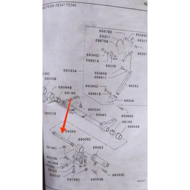 as pipa tongkat cabin ps120 ps135 shaft torsion torsi kabin jungkit Mitsubishi ps 120 135 ragasa bod