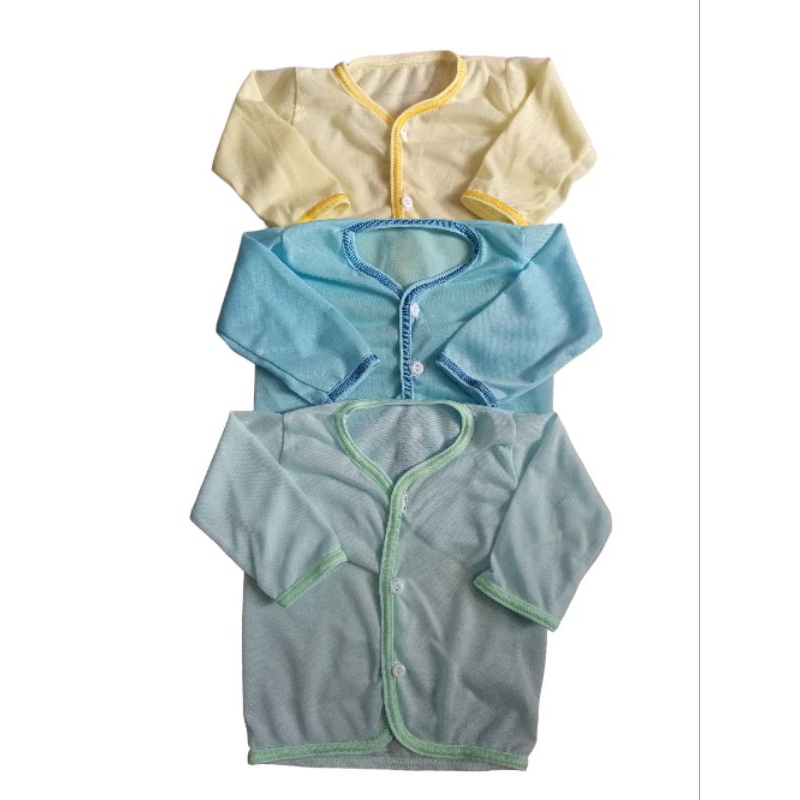 6 pis 12 pis baju bayi tanggaan panjang polos rib