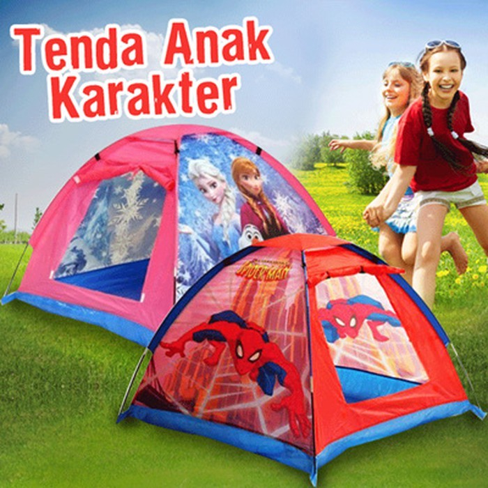 Barnik88 Tenda Anak karakter Tenda Anak Bermain Camping Otomatis Indoor Outdoor Motif Kartun Anti air