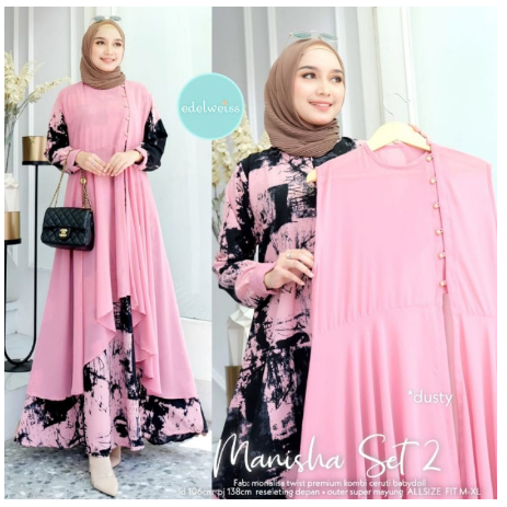 Gamis 2in1 Manisha Set || Manisha set || Gamis 2in1 || By RA BUSANA