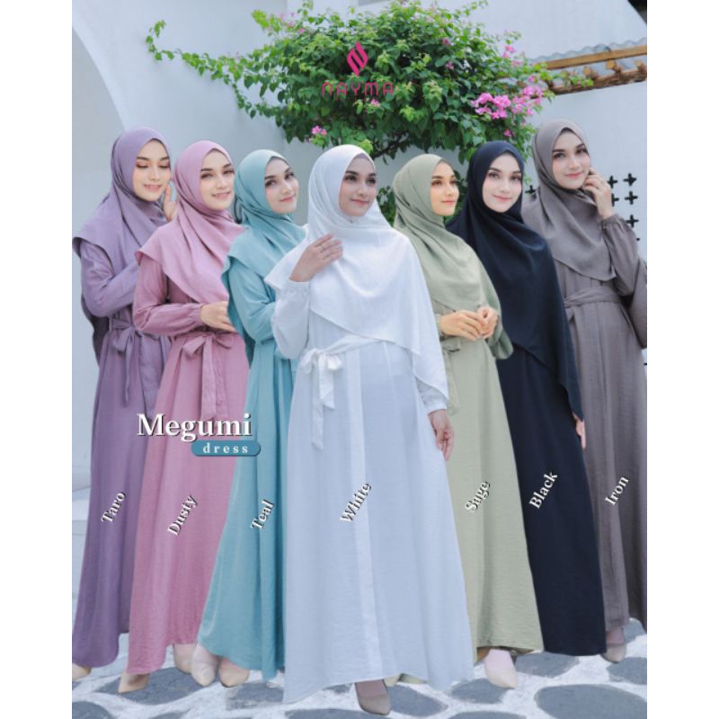 GAMIS MEGUMI BY NAYMA HIJAB BAHAN LINEN CRINKLE (hanya gamis)