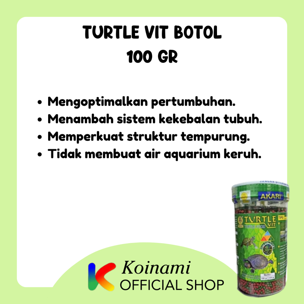 TURTLE VIT BOTOL @ 100gr / Makanan kura kura / pelet kura kura