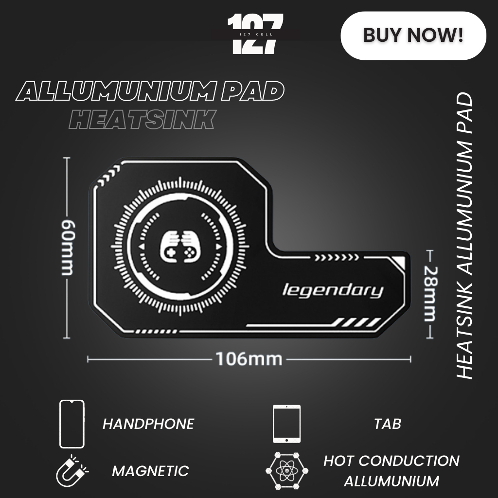 Heatsink Aluminium Pad Pendingin HP Heat Sink Chamber Kipas Pendingin Fun Cooler MLBB PUBG MEMO THERMAL PAD