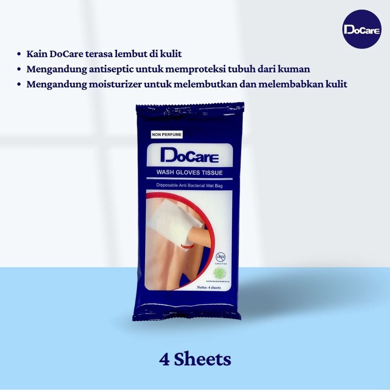 Medishield by Paseo Wet Wash Glove Tisu Tissue Basah Waslap Traveling Umroh Ibadah Haji Seka Bayi Pasien // DoCare Do Care Tisu Waslap WASHGLOVE Seka Tubuh  HALAL MUI KEMENKES BPOM  EASYCARE WET GLOVE NON PARFUME