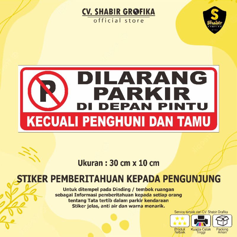 

COD STIKER DILARANG PARKIR