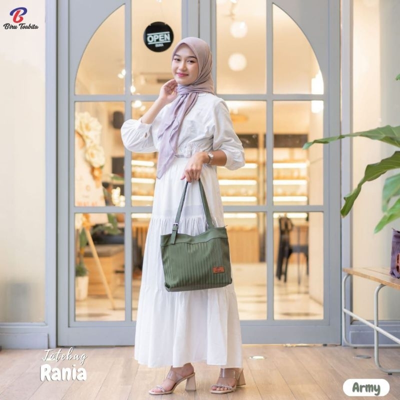 TOTEBAG RANIA BY BIRU TSABITA CHOCOLY STRIP TAS WANITA MURAH