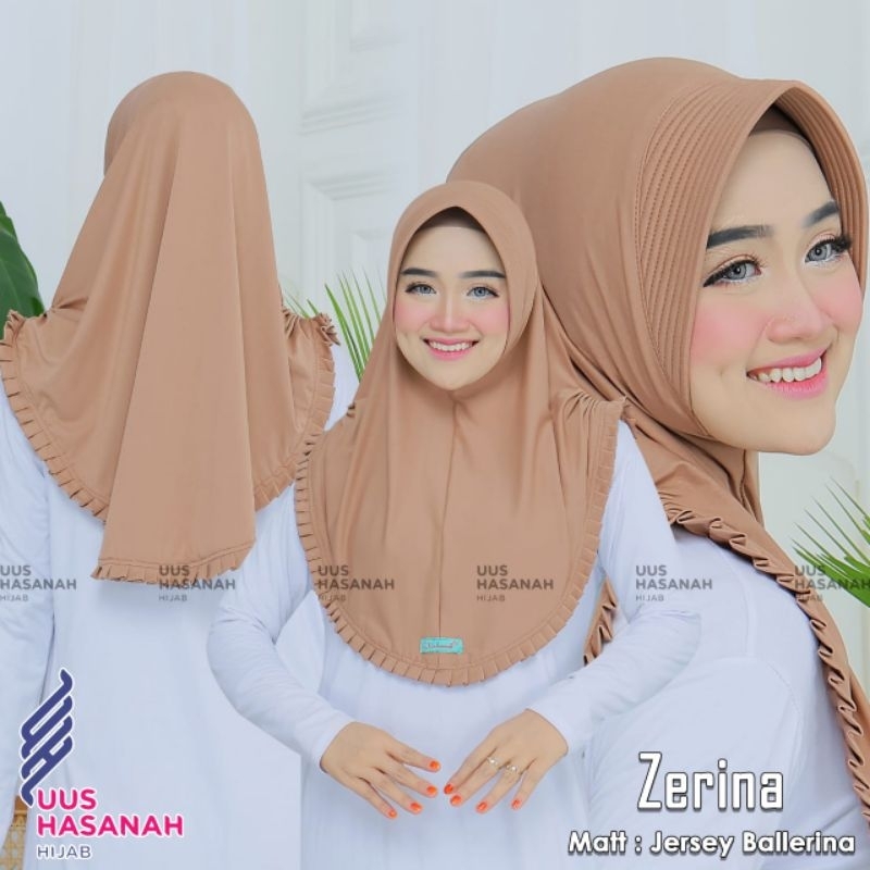 [Uus Hasanah] ZERINA ••hijab instan jersey•tanpa masker•bergo instan pet••