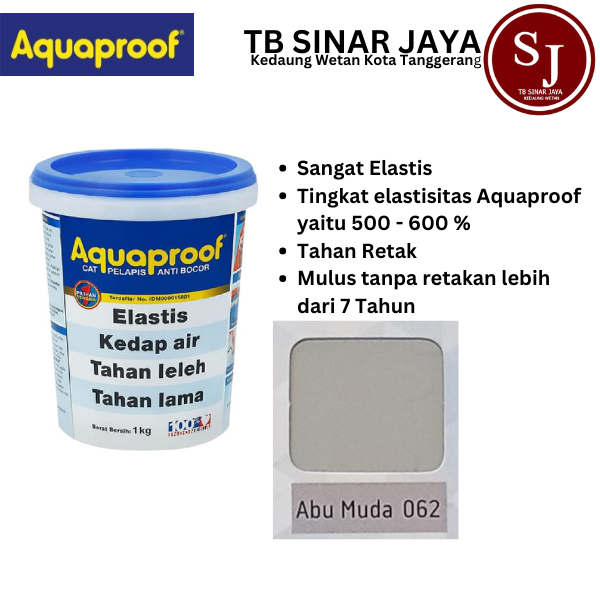 Aquaproof Cat Pelapis Anti Bocor Kemasan 1kg - 062 Abu Muda