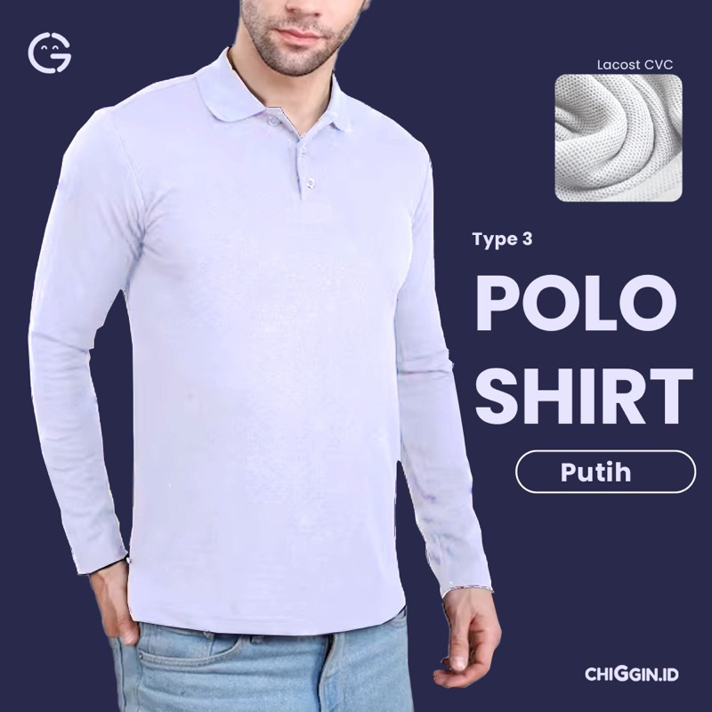 NEW ARRIVAL type 3 polo shirt LONG SLEEVE bahan lacoste cvc premium