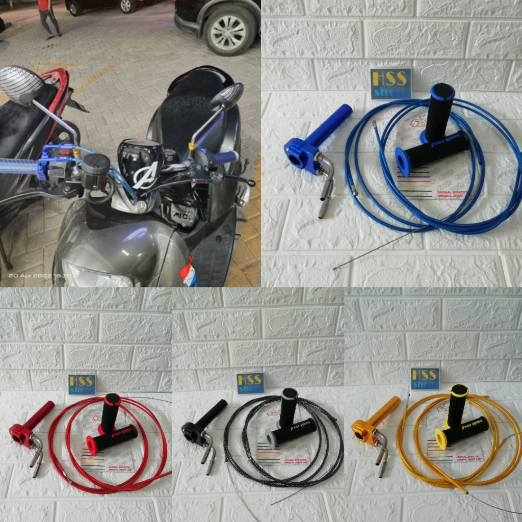 Gas Spontan 2 kabel + Handgrip FB = Beat Esp, Xeon RC, Mio J, Ninja 250, Scoopy Esp, Vario 110 Led E