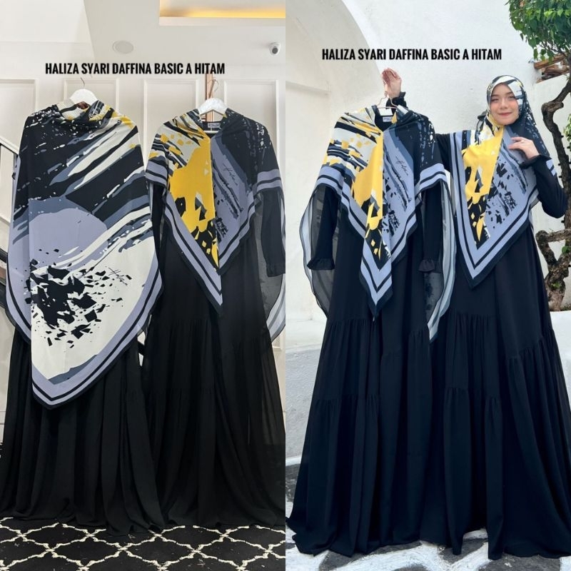 REYSHIJAB DAFFINA BASIC HITAM by Haliza Syari