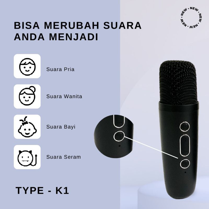 Speaker Mini Bluetooth Karaoke K1 Free mic wirelles Portable Wirelles