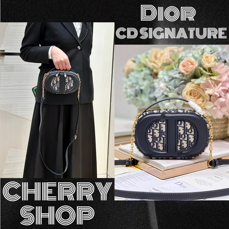 100% Authentic✨DIOR CD SIGNATURE OVAL CAMERA BAG Tas Selempang Wanita/ Tas pundak