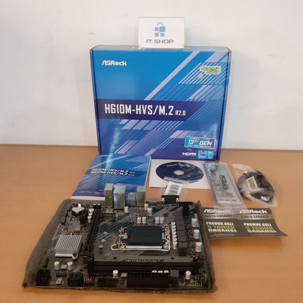 Motherboard Asrock H610M-HVS/M.2 R2.0 - LGA1700 - Gen 12, Gen 13 dan Gen 14