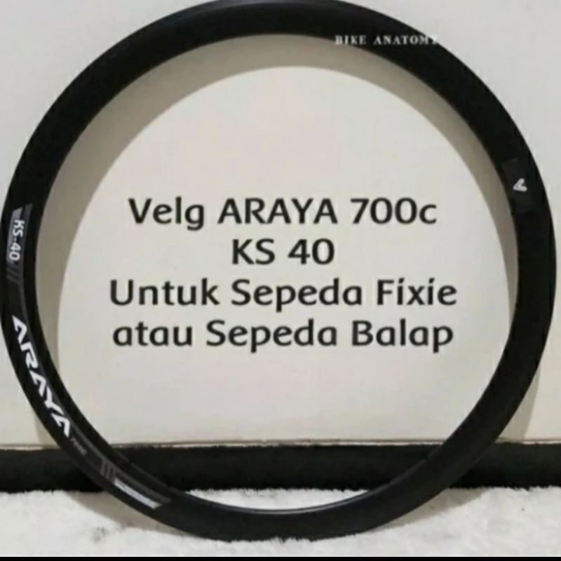 Rim 700c Double Wall Velg Sepeda Fixie Velg Balap 32 Hole Araya KS-40