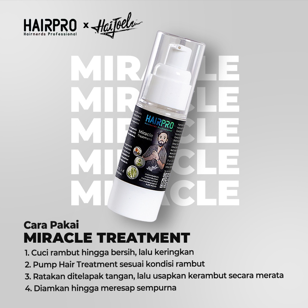 Hairnerds Professional Paket Miracle Treatment &amp; Waterbased Pomade Free Sisir