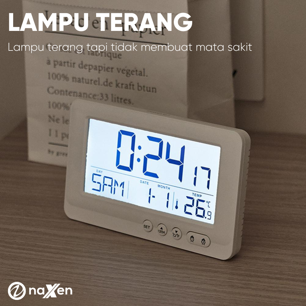 Jam Meja Digital Naxen / Smart Alarm LED Digital Clock 4in1 8338