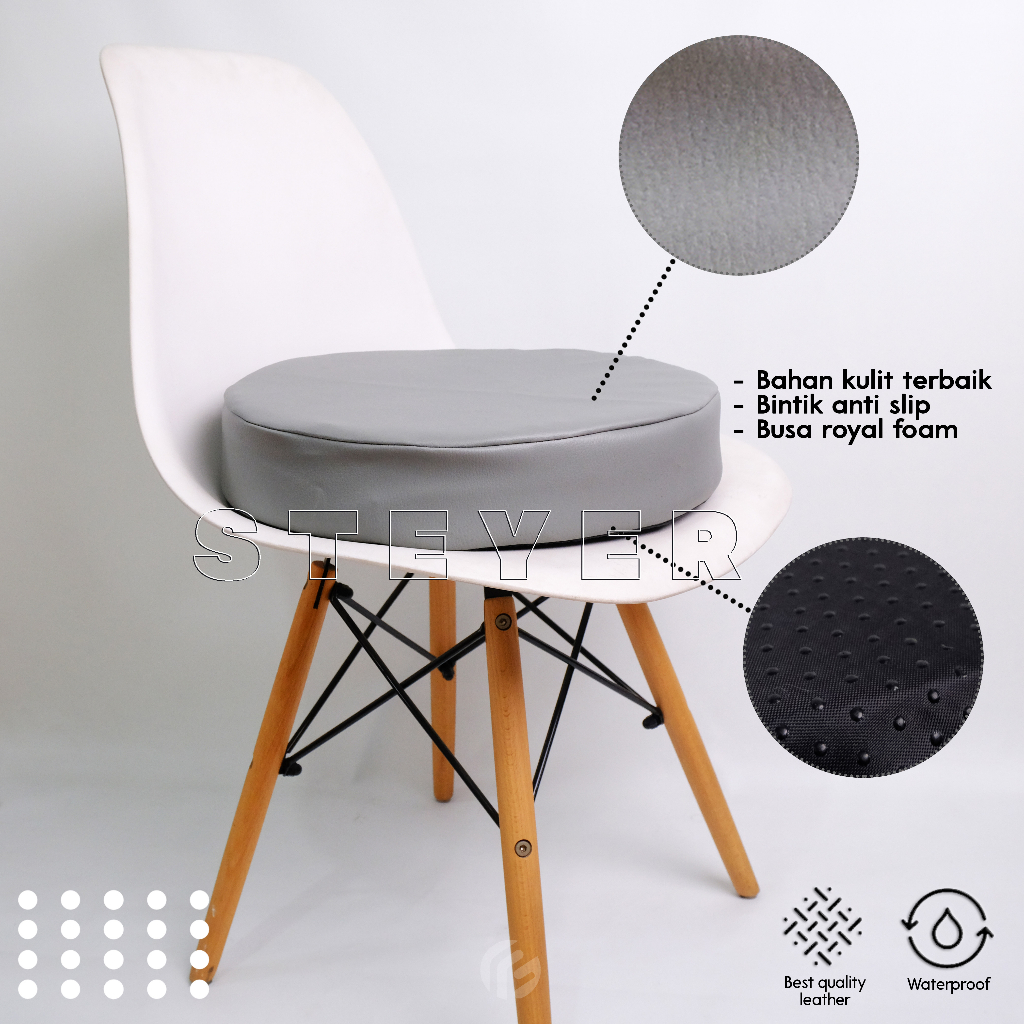 Bantal Alas Duduk Lesehan Kulit Tebal 8cm dan 5cm Bulat Kotak Bantalan Kursi Lantai Sintetis
