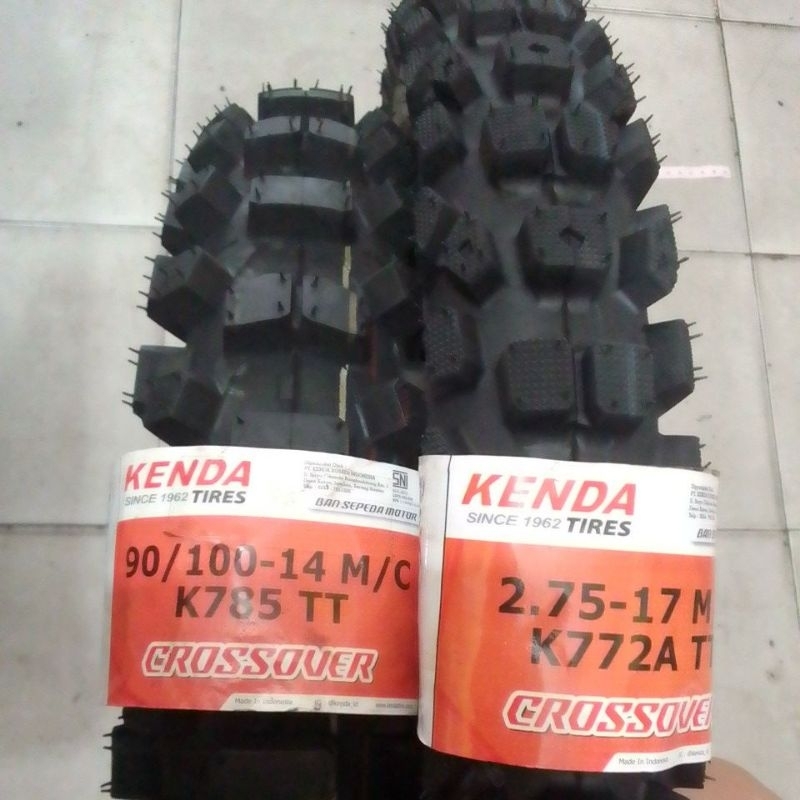 ban trail kenda ring 14/17 sepasang depan dan belakang ukuran 90-100/14 dan 275/17