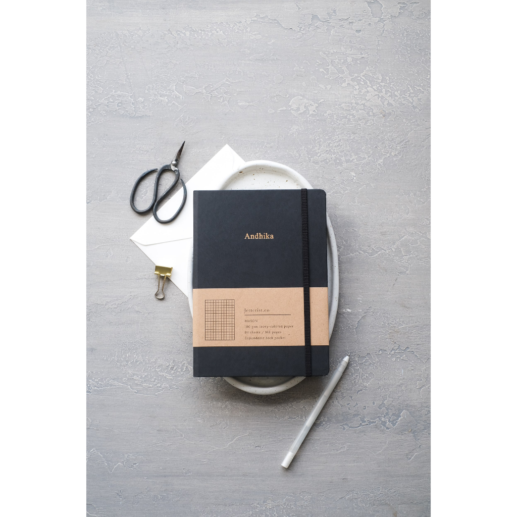 

Mason Leather Black Notebook / Diary / Journal / Custom Agenda / Buku Tulis / Notepad Letterist