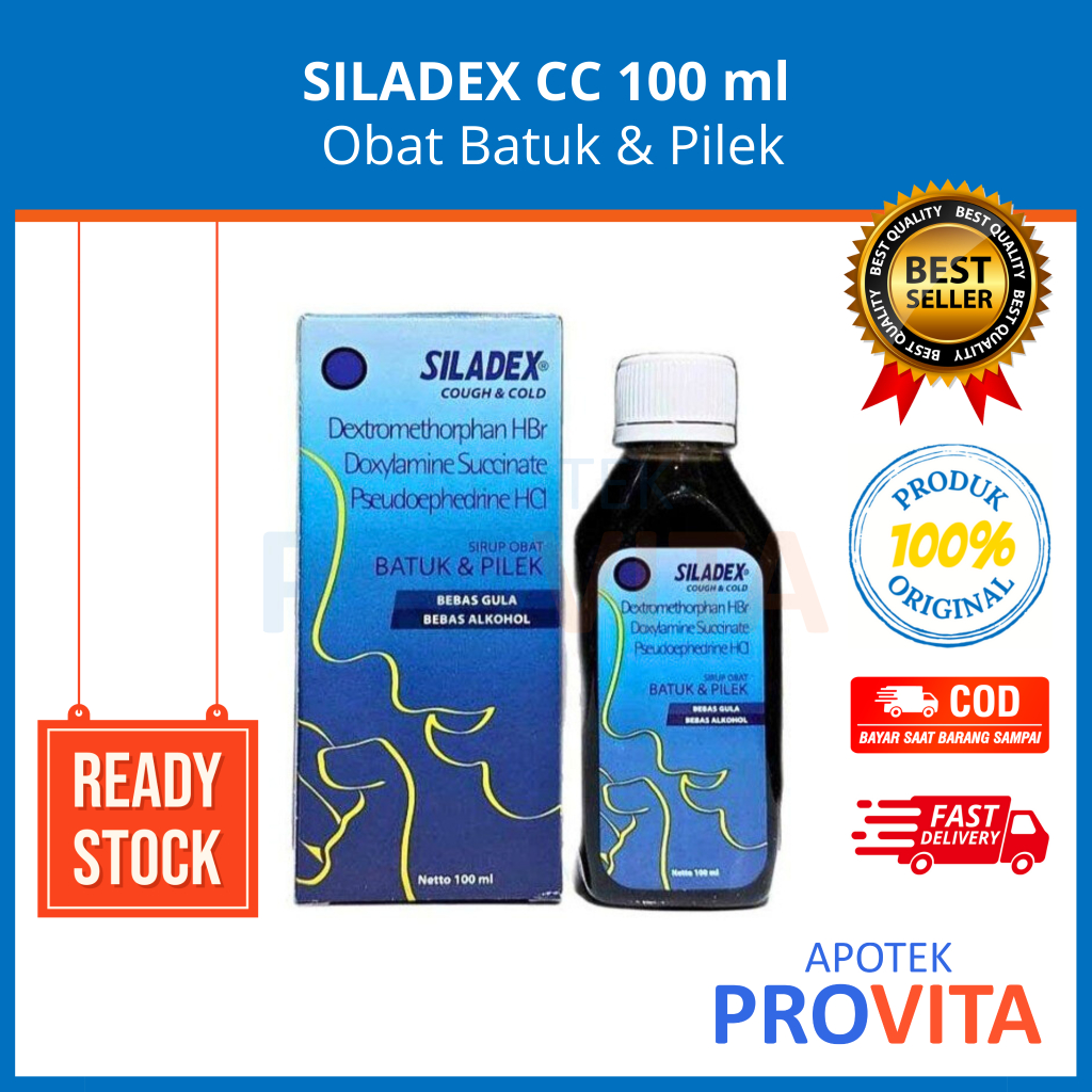 SILADEX COUGH & COLD 100 ml - Obat Batuk & Pilek, Bersin, Siladex CC, Siladex Biru