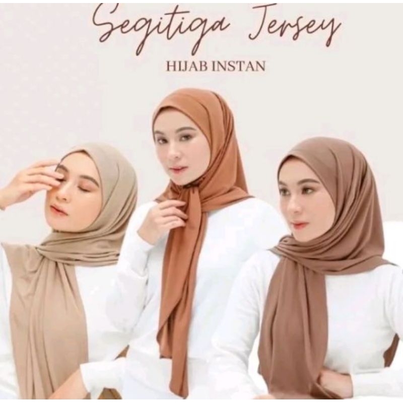 jilbab segitiga instan dewasa segi 3 instan hijab jilbab bahan jersey enak dipakai adem kerudung bis