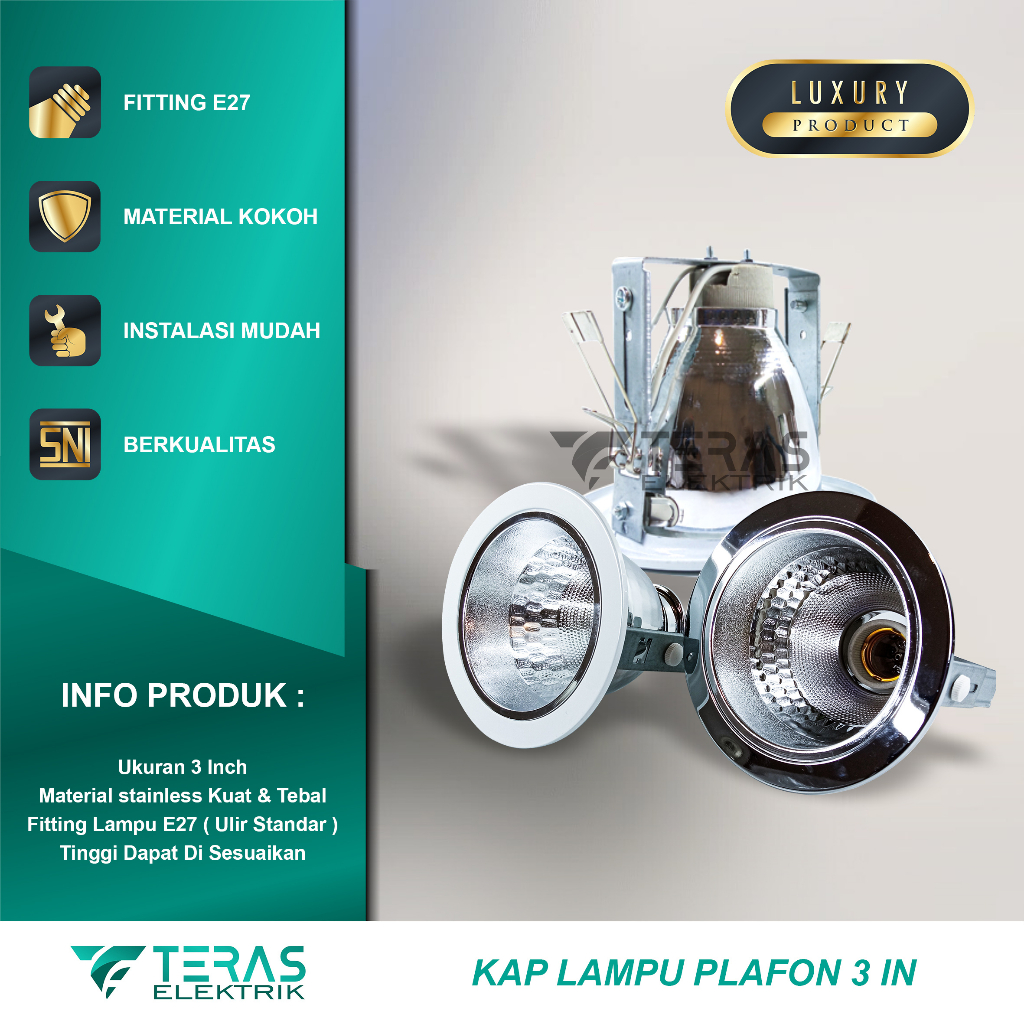 Rumah lampu downlight inbow besi stainless top qualitiy bahan tebal