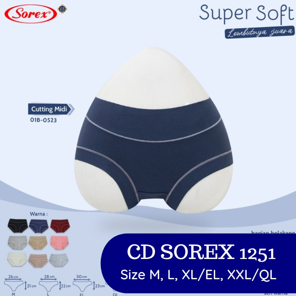 SM Celana Dalam Sorex 1251 Super Soft Cd Wanita Dewasa Nyaman dan Adem