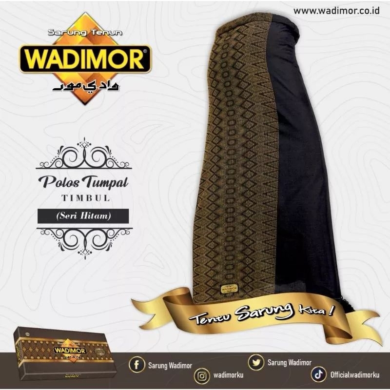 Sarung WADIMOR Polos TUMPAL TIMBUL Hitam